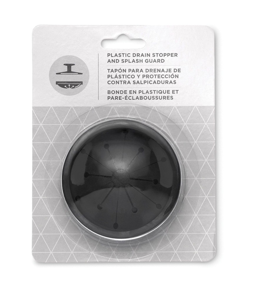 1025 EZ Mount Garbage Disposal Stopper And Splash Guard, Black