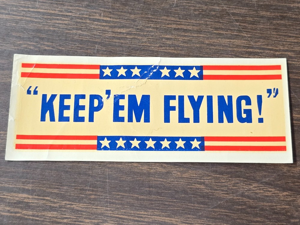 WWII Keep Em Flying Window Decal