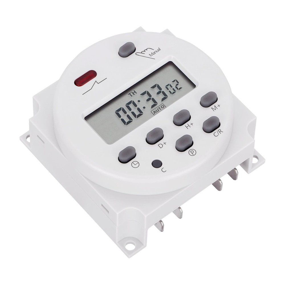 DC 12V Digital LCD Power Timer For Lighting Control 16A Programmable Switch