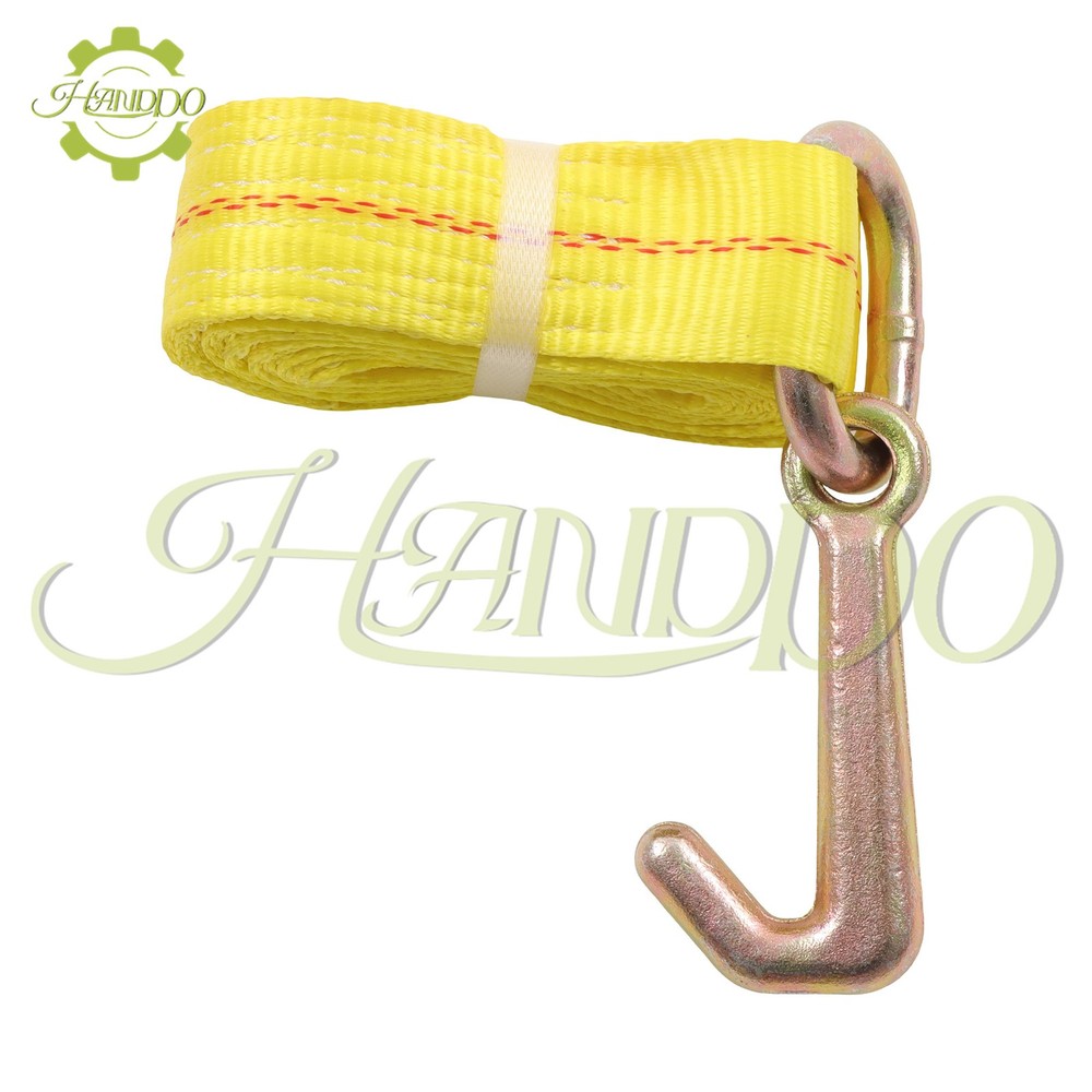2 Pack Heavy Duty G70 2" × 10' Mini J Hook Towing Strap Working Load 3333lbs