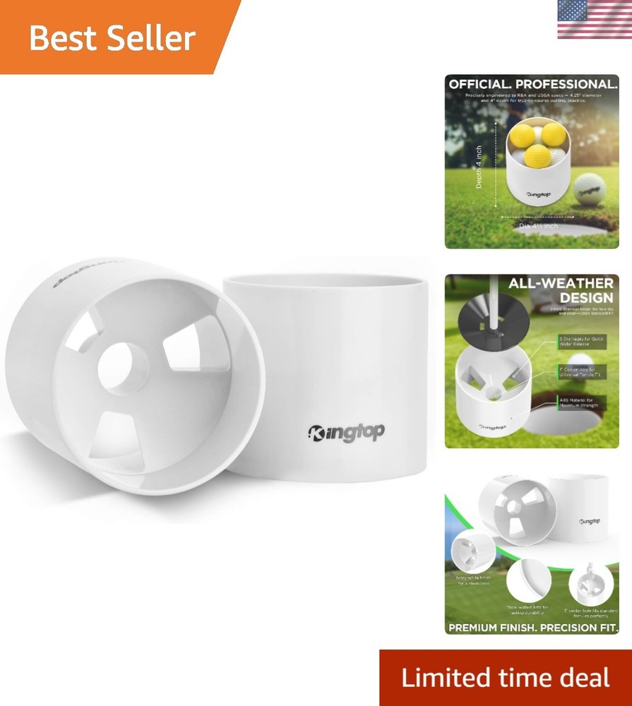Foldable Golf Hole Cups with Drainage - Perfect for Practice Greens - 2 Count