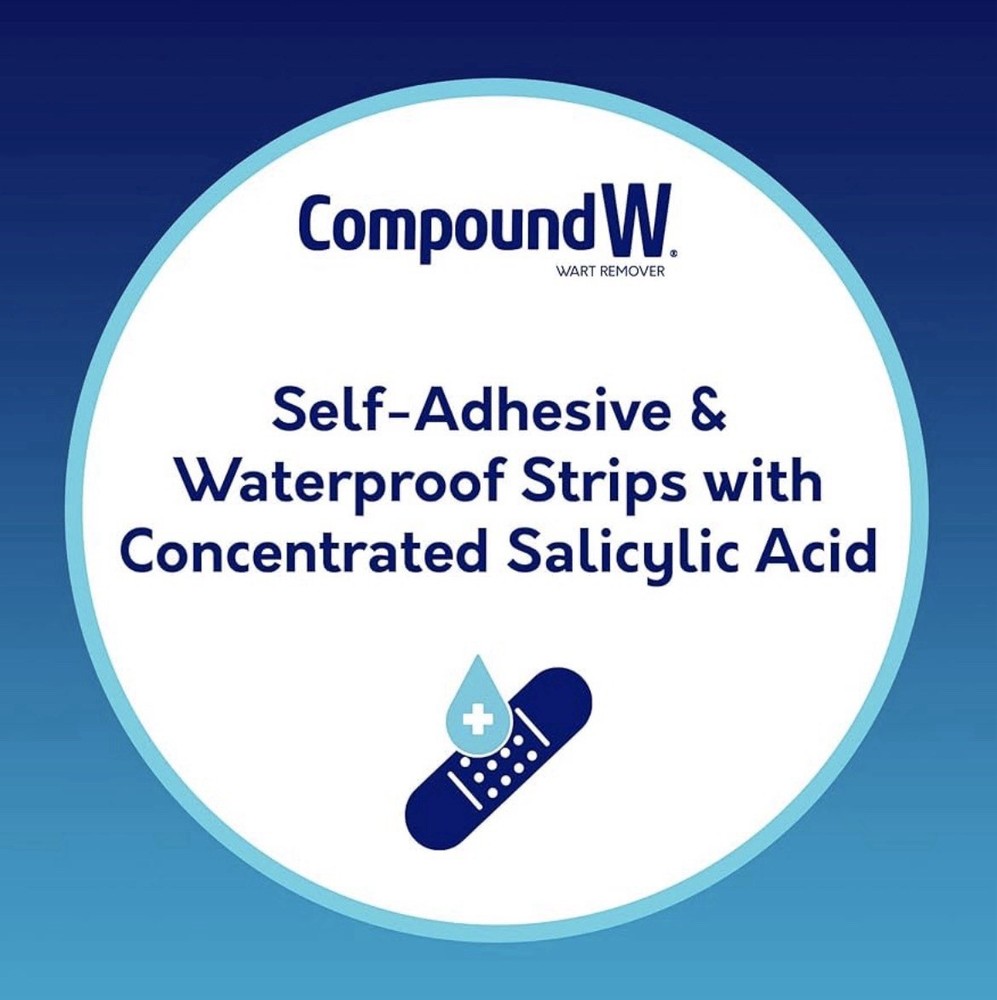Compound W ONE STEP INVISIBLE STRIPS 14 Maximum Strength wart remover 6/27