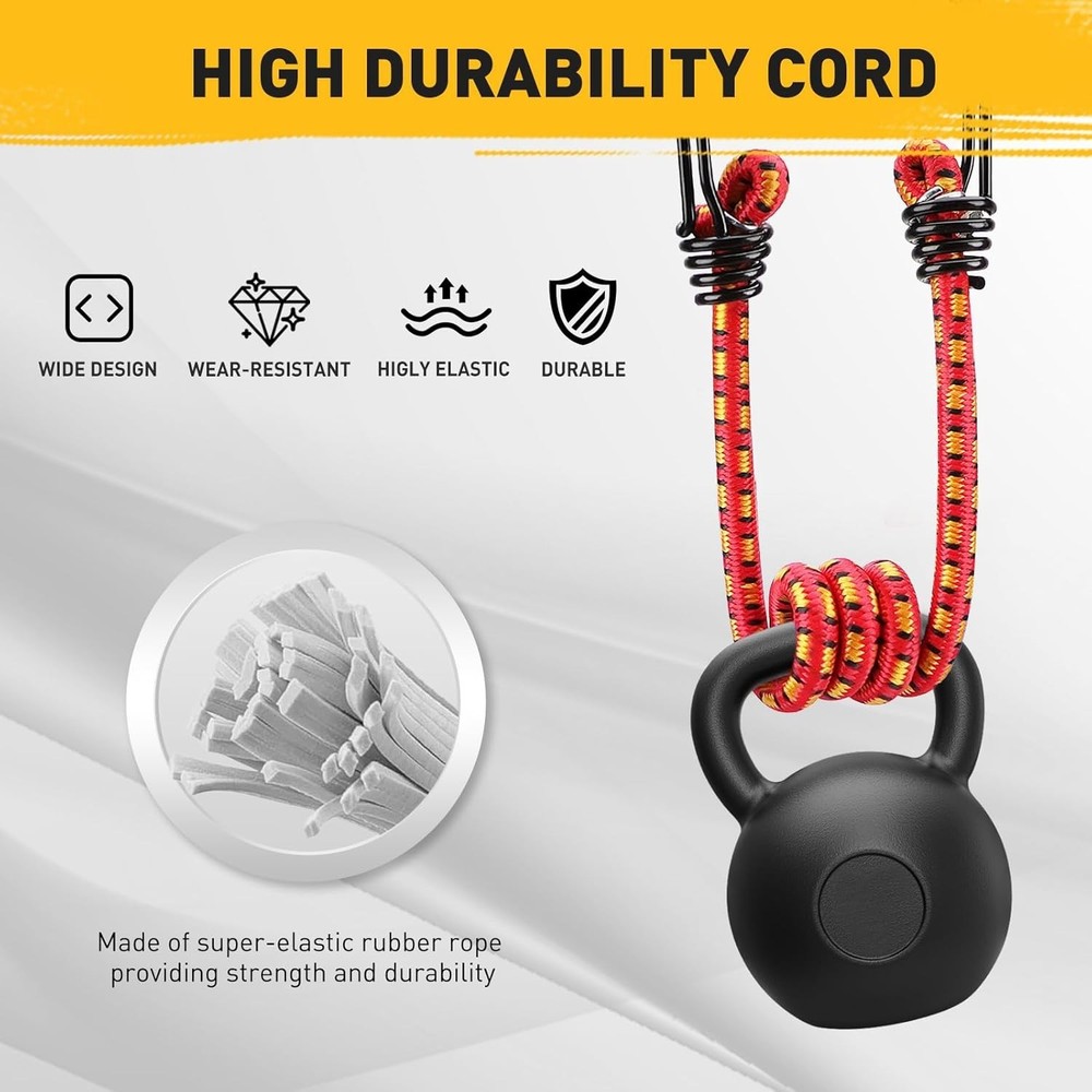 Heavy Duty Bungee Cords with Hooks – Assorted Straps for Outdoor Use