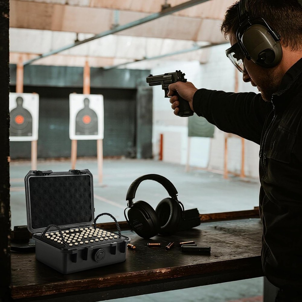 Waterproof 9mm Ammo Storage Case - Compact Ammo Case for Ammo Storage, Compatibl