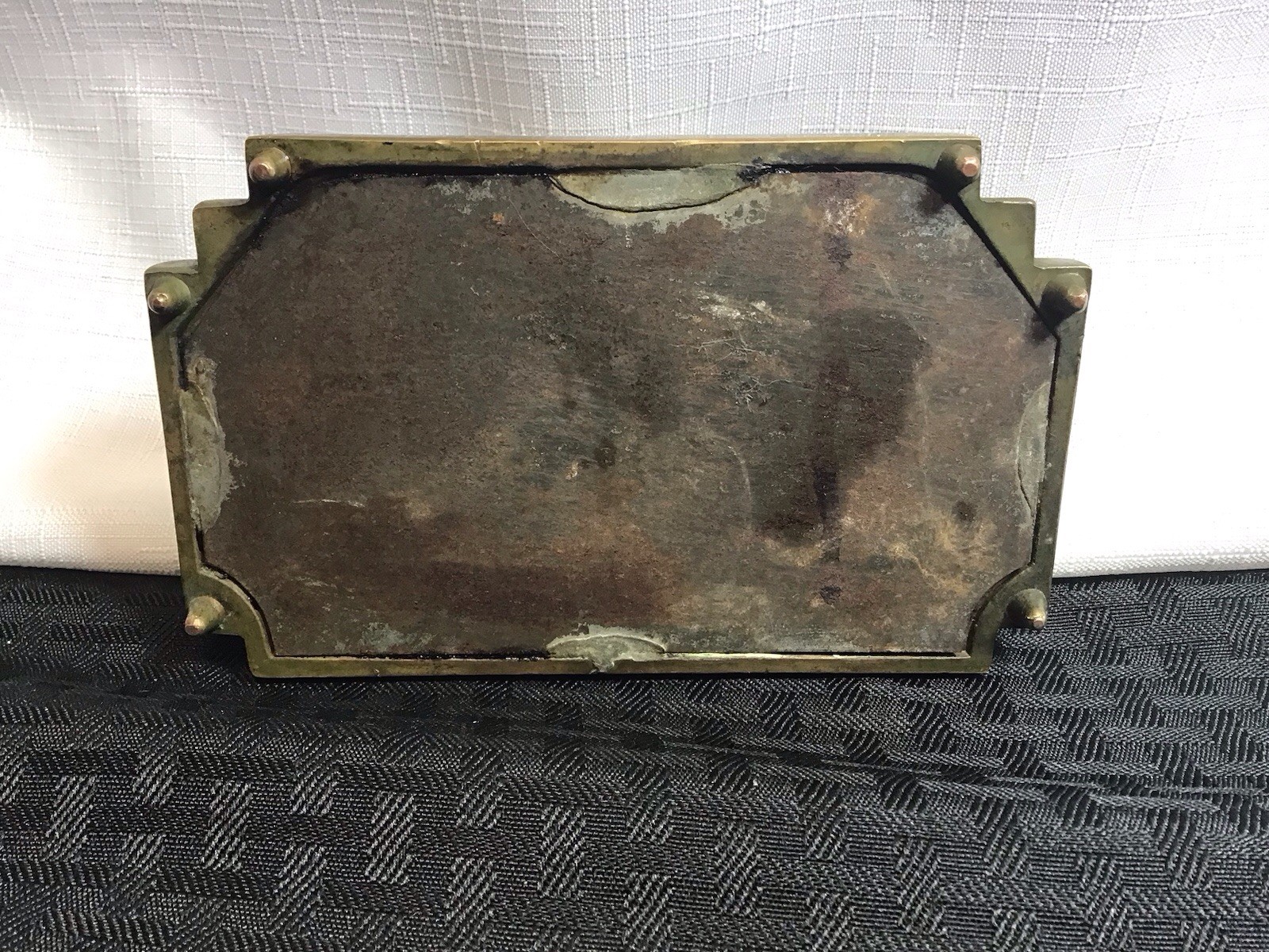 Art Deco Brass Inkwell Stand Tray