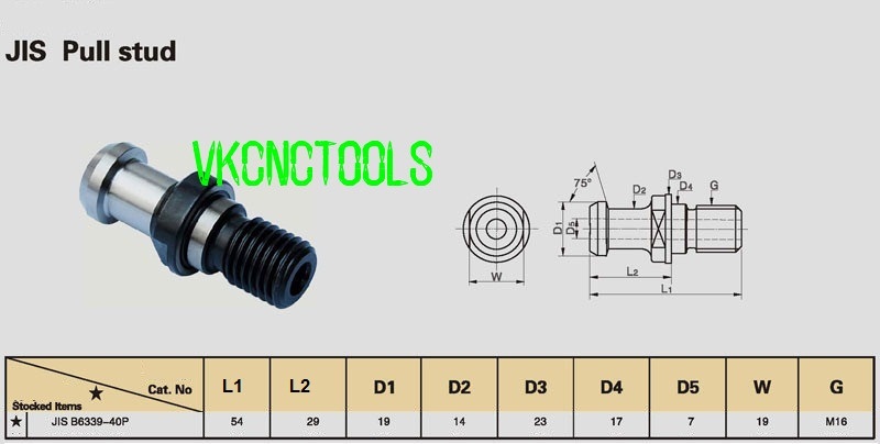10PCS x JIS B6339-40P Pull Studs M16 Retention Knobs For BT40 Holder Chuck&Arbor