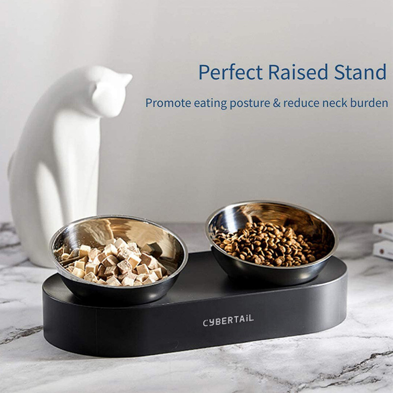 PETKIT Elevated Pet Bowl Stainless Steel Cat Dog Food Water Bowl Refurbished