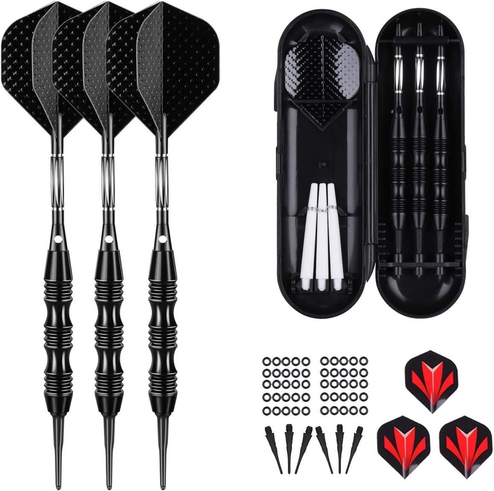 Professional 20g Soft Tip Darts - Complete Set with Durable Case & Accessories