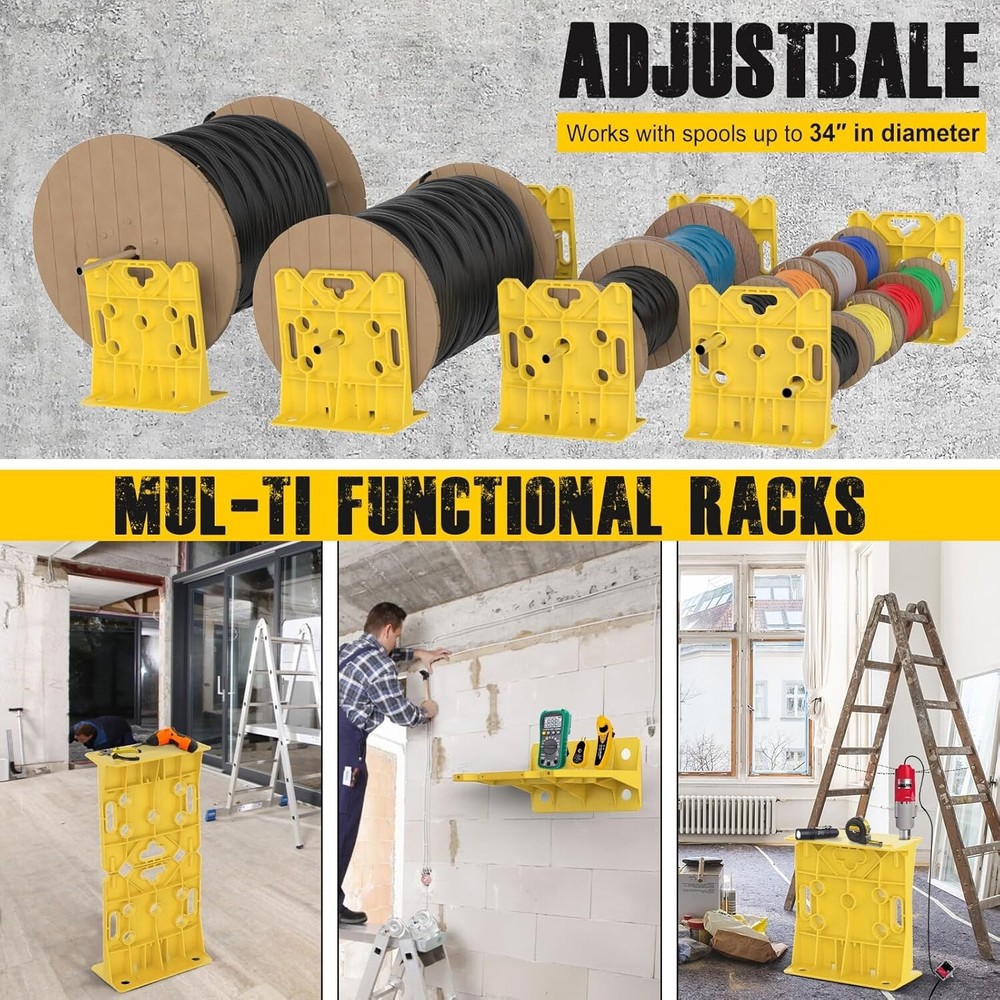 Multi Purpose Wire Dispenser, Cable/Wire Spool Rack, Wire Spool Caddy, Holds ...