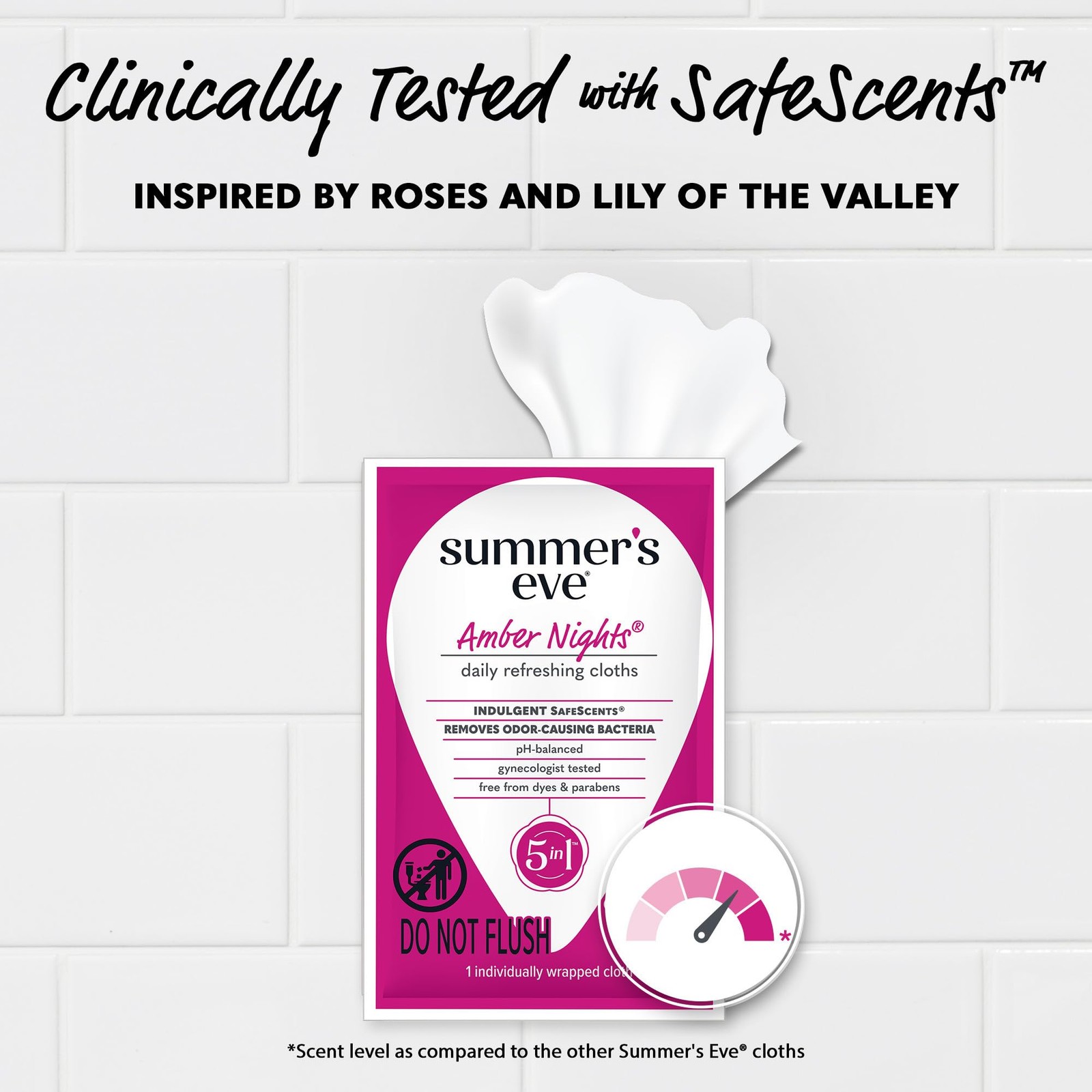 Summers Eve Amber Nights Feminine Wipes, with Gentle pH-Balanced Formula