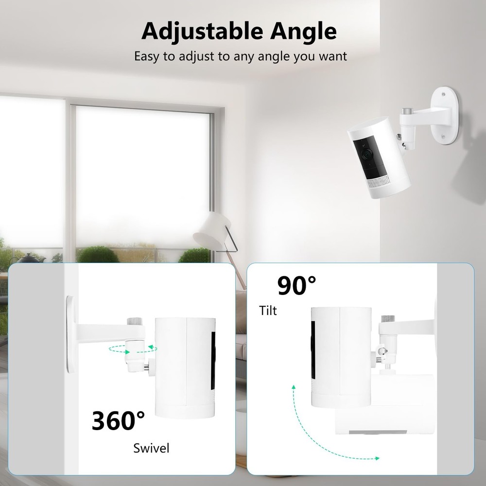2Pack Ring Camera Wall Mount for Ring Stick Up Cam & Ring Outdoor Cam Plus, 360