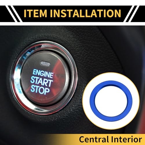 1 Pc Engine Start Stop Button Switch Knob Cover Ring for Toyota Tacoma 2016