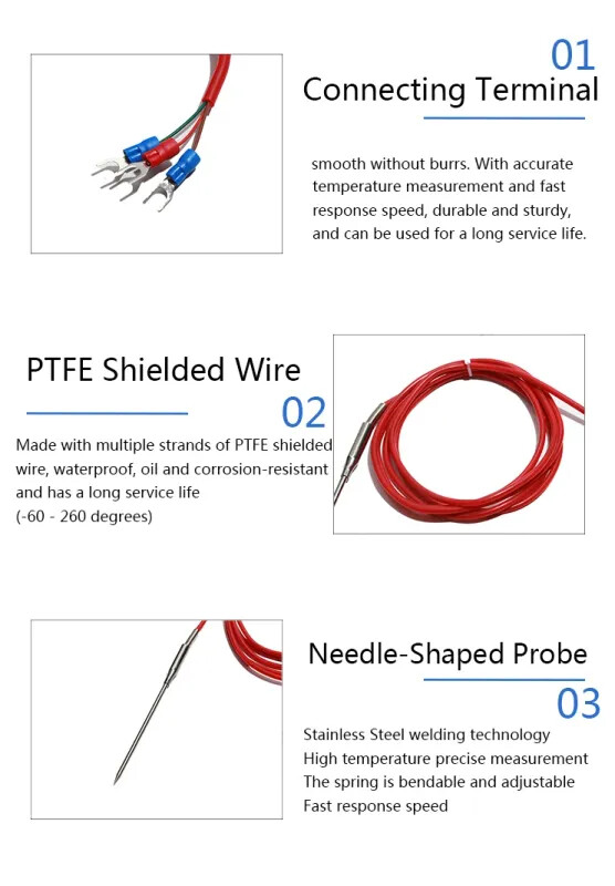 Thermocouple Test Wire Needle Insertion Type Probe Food Grade Temperature Sensor
