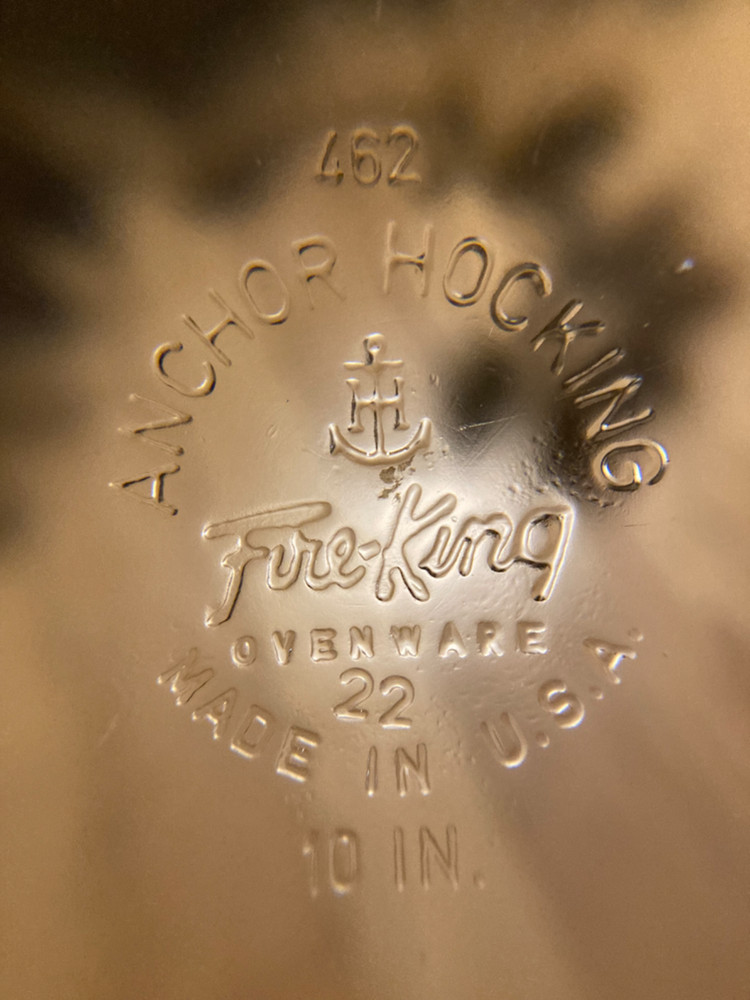 F.B. Rogers Silver Plate Casserole Dish with Anchor Hocking Fire King Glass Pie