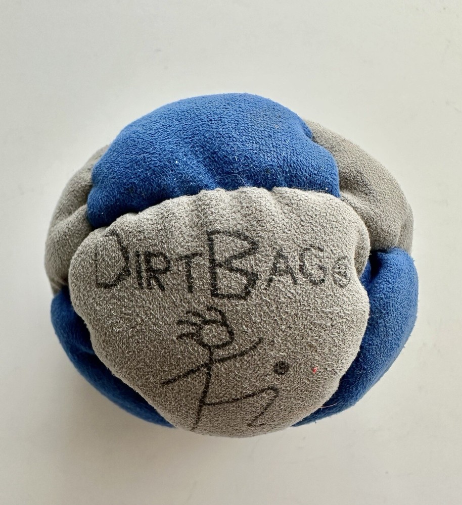 Dirt Bag 8-Panel Hacky Sack Footbag (Blue & Gray/Grey)