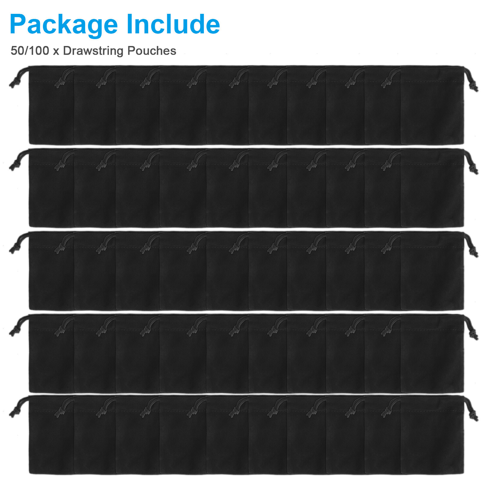 50/100Pcs Velvet Drawstring Velour Gift Pouches Ring Jewelry Bag Wedding Favors