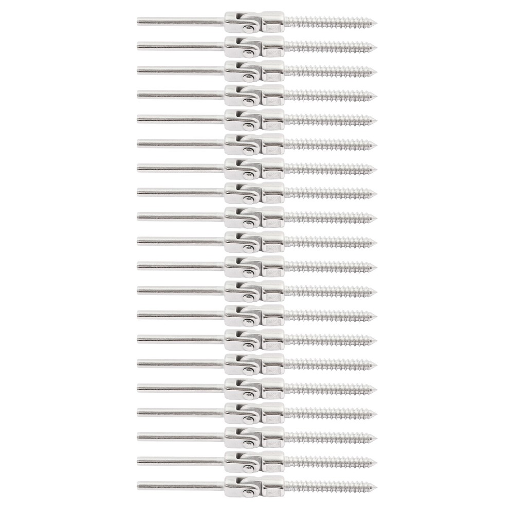 20pcs 180° Adjustable Angle Threaded Stud Tension End Cable Railing Kit NEW