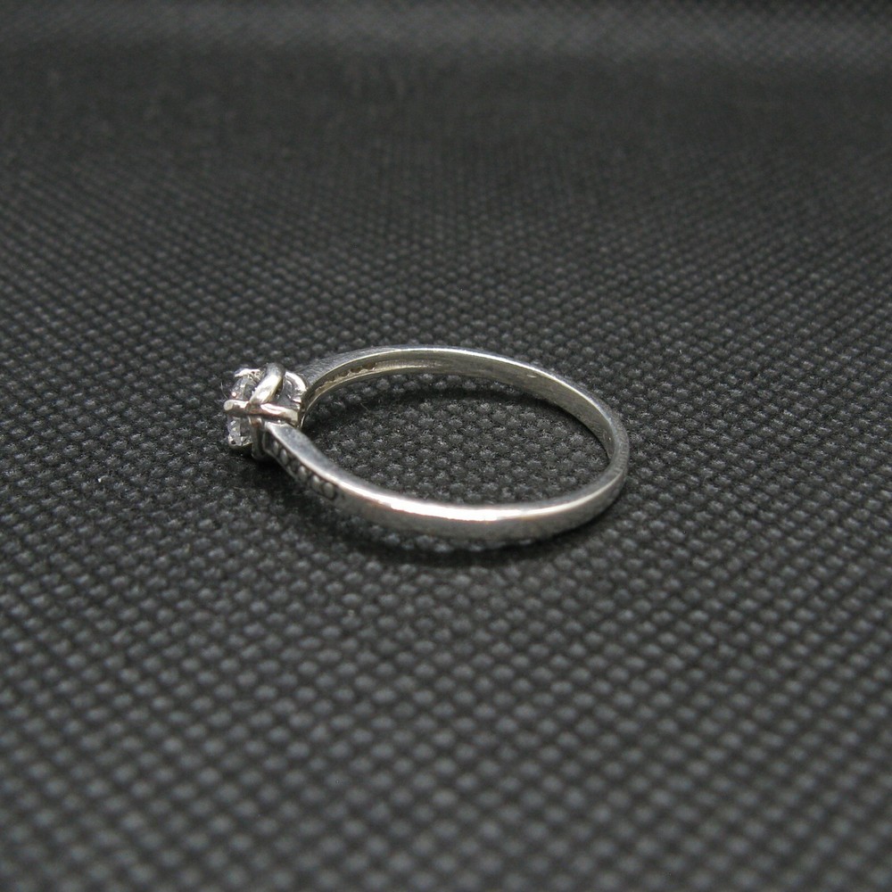 Genuine Sterling Silver Solitaire Ring Solid Hallmarked 925 4.5mm Cubic Zirconia
