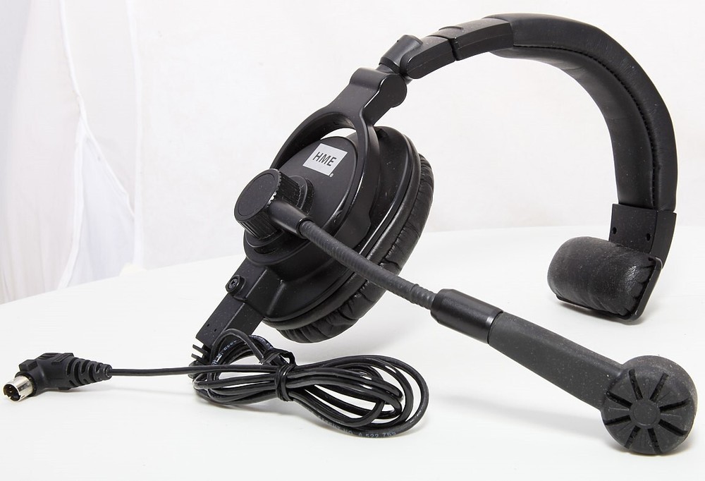 HME ClearCom HS25 Single Muff Intercom Headset With Dynamic Mic & Mini Din Plug