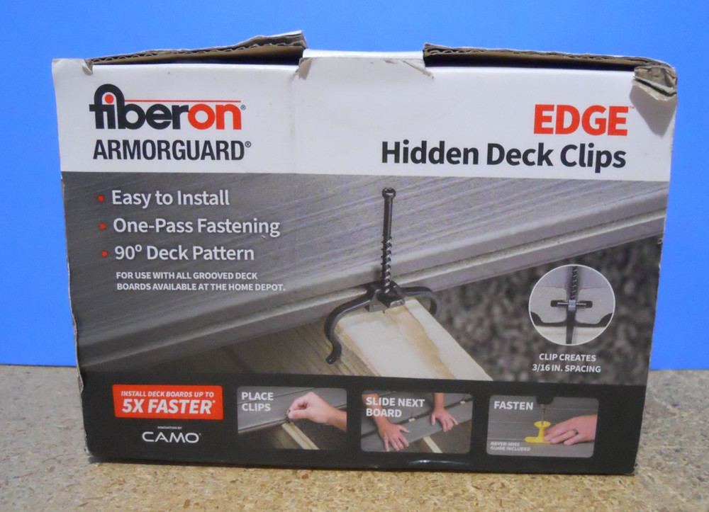 Fiberon ArmorGuard EDGE Hidden Deck Clips Fasteners 90 Count pack *NO BIT*