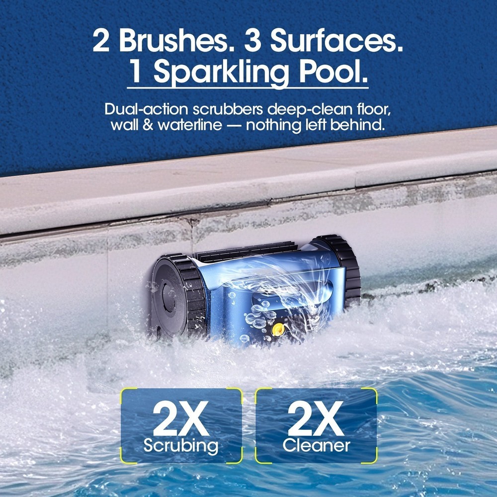 SEAUTO Cordless Robotic Pool Vacuum Cleaner Sonar Navigation for Inground Pools
