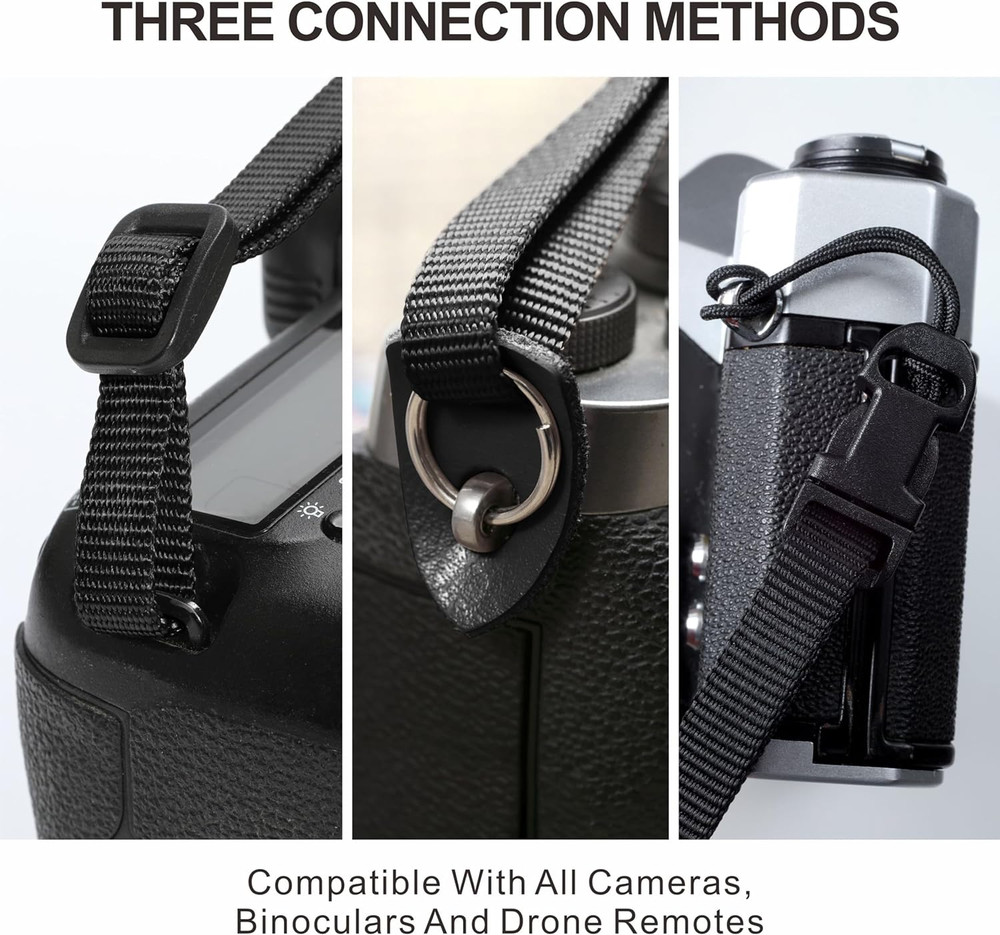 Premium Camera Strap with Leather Ends and Soft Suede Padding, Quick Release