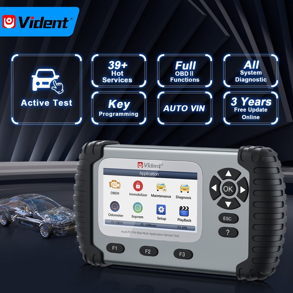 Vident 702Pro MAX OBD2 Scanner Bidirectiona Diagnostic Tool IMMO/Key Programming