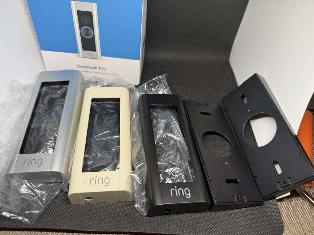 3x Faceplate Covers - Ring Doorbell Pro -Angle Brackets,Screws,Screwdriver