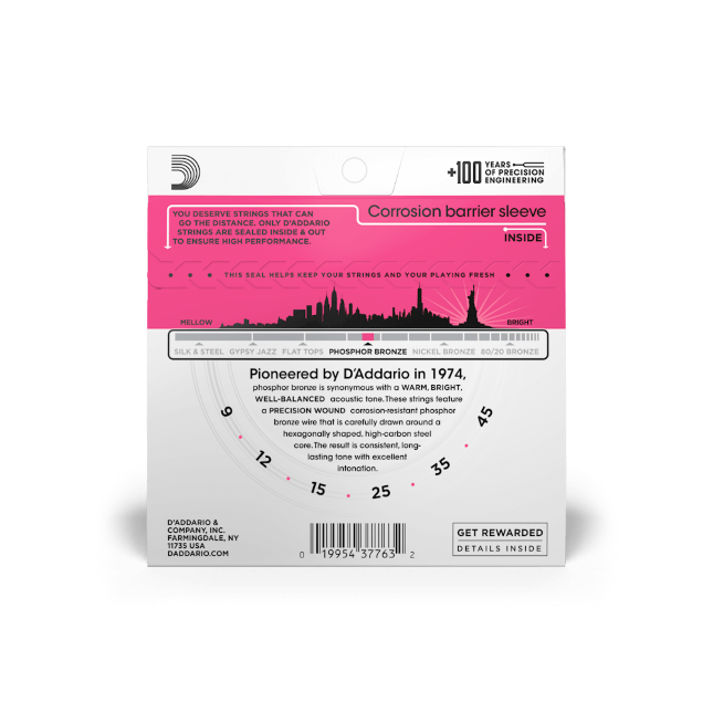 D'Addario EJ23 Super Light, Phosphor Bronze Acoustic Guitar Strings 9-45