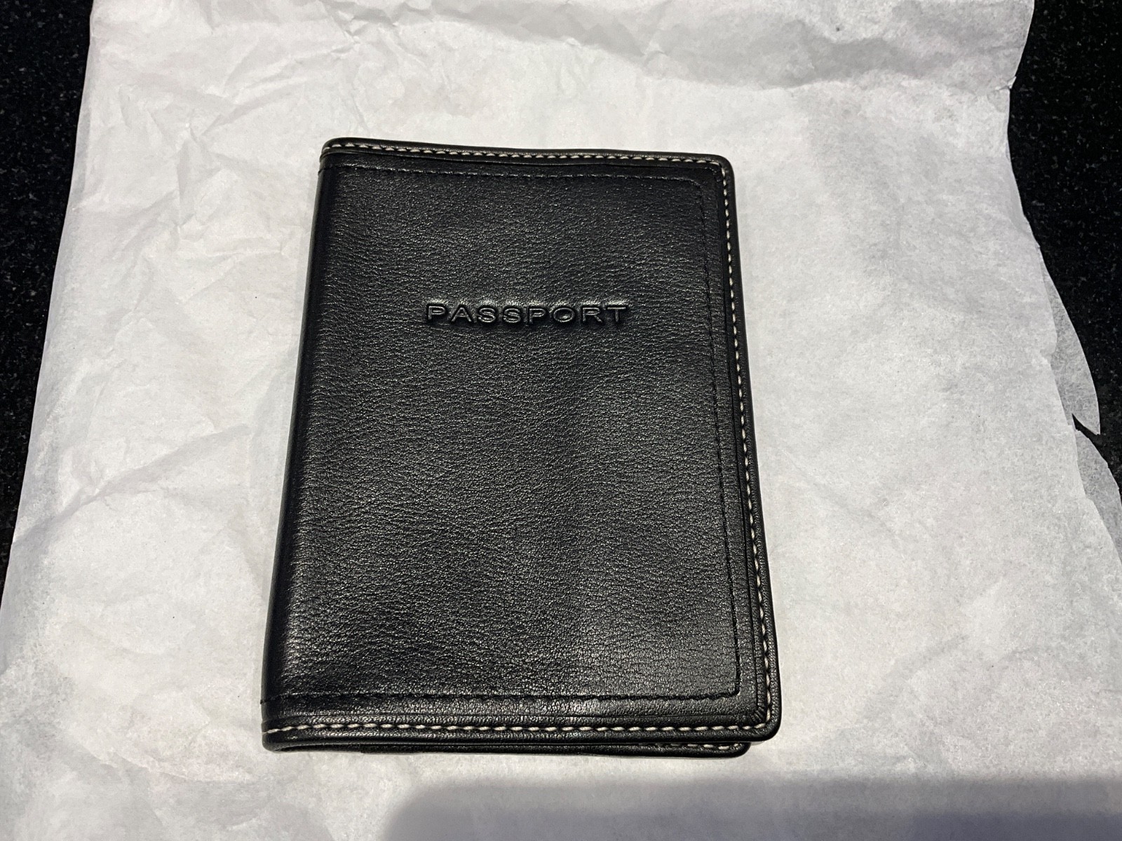 NEW Coach Soft Black Leather Passport Case /Holder