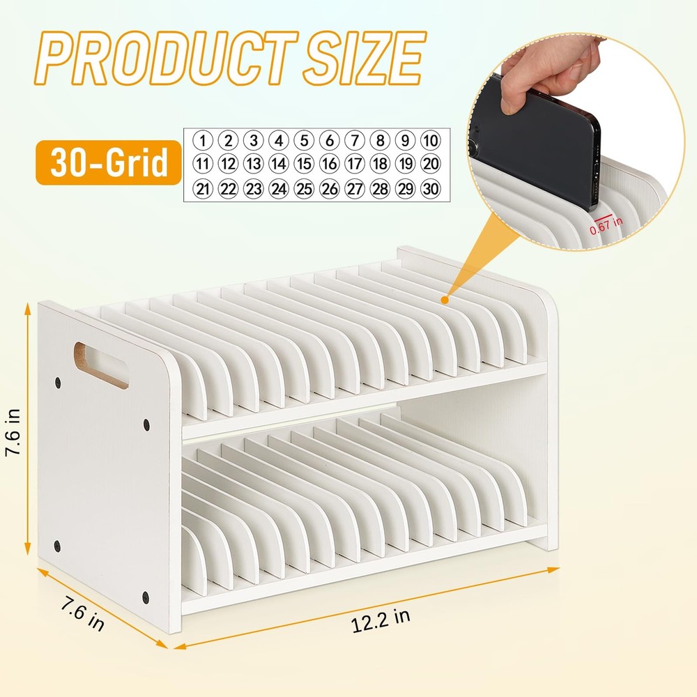 Cell Storage Classroom Cell Holder Adjustable Wooden Multiple Rack Caddy Orga...