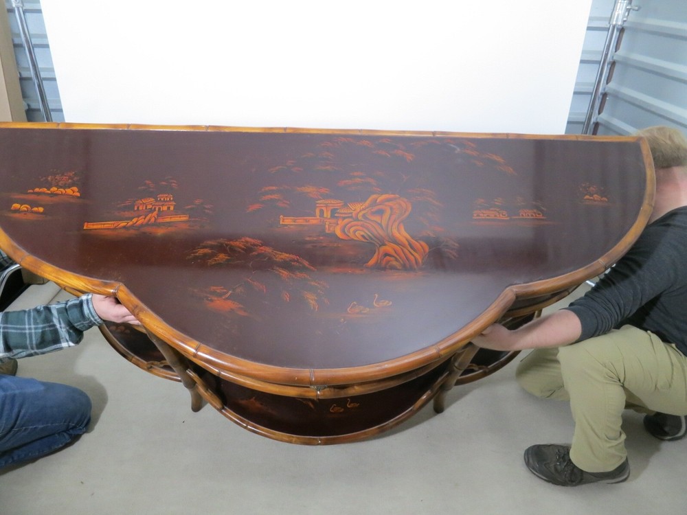 Burgundy Lacquered Asian style Sideboard