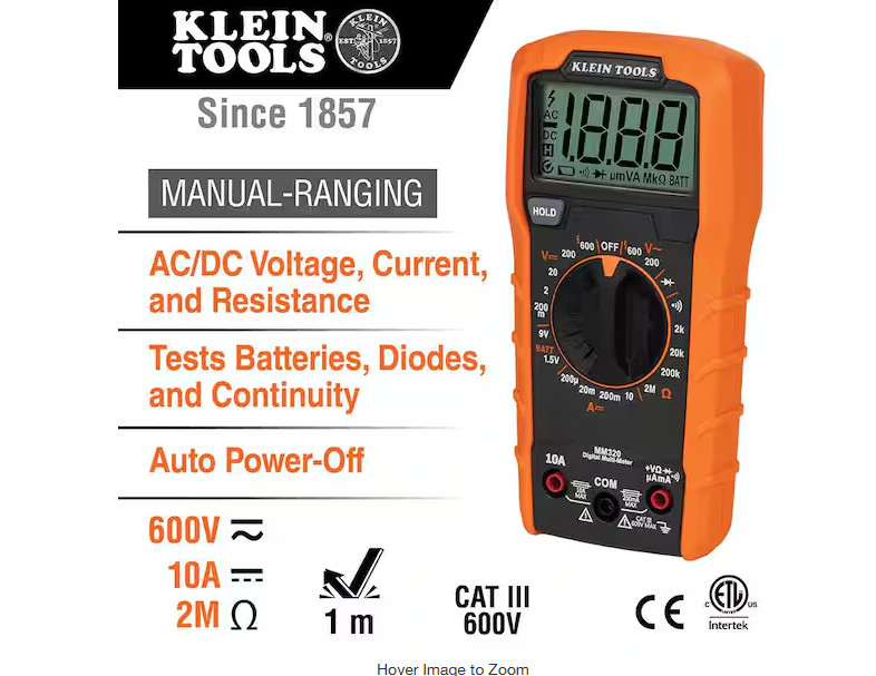 Klein Tools Digital Multimeter and Non-Contact Voltage Tester Set