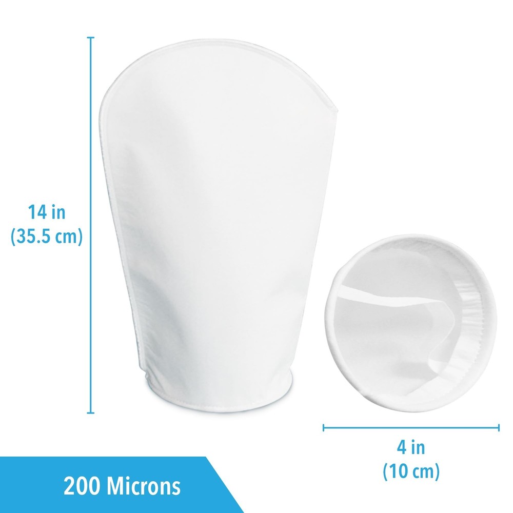 JOR Filter Sock 200 Micron, Double Stitched Machine Washable and Reusable, Ex...