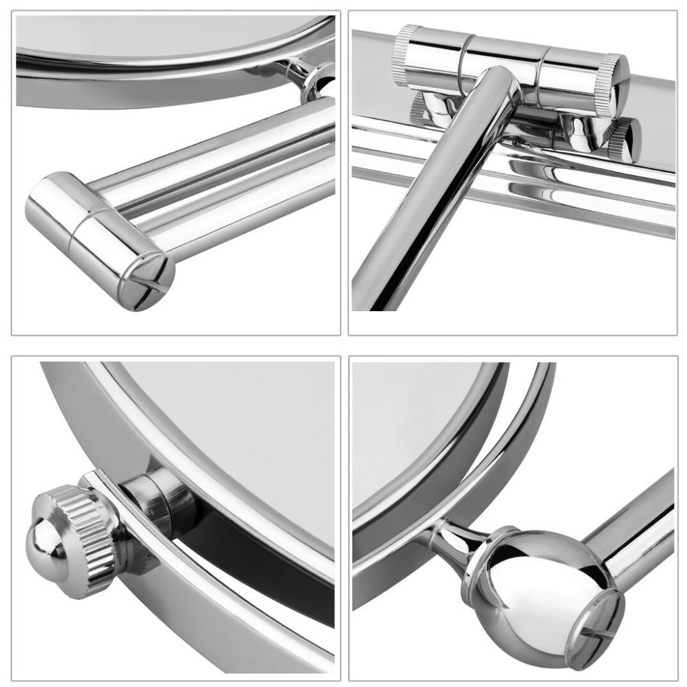 10x Magnifying Wall Mounted Makeup Bathroom Mirror Adjustable Height Double-Side