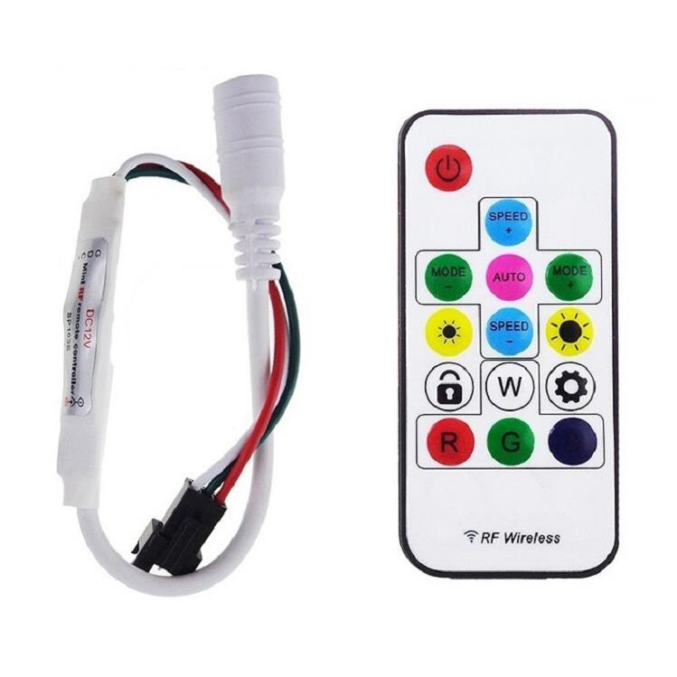 Mini RF Wireless Remote Controller for 5V 12V 24V WS2811 WS2812B LED Strip Light