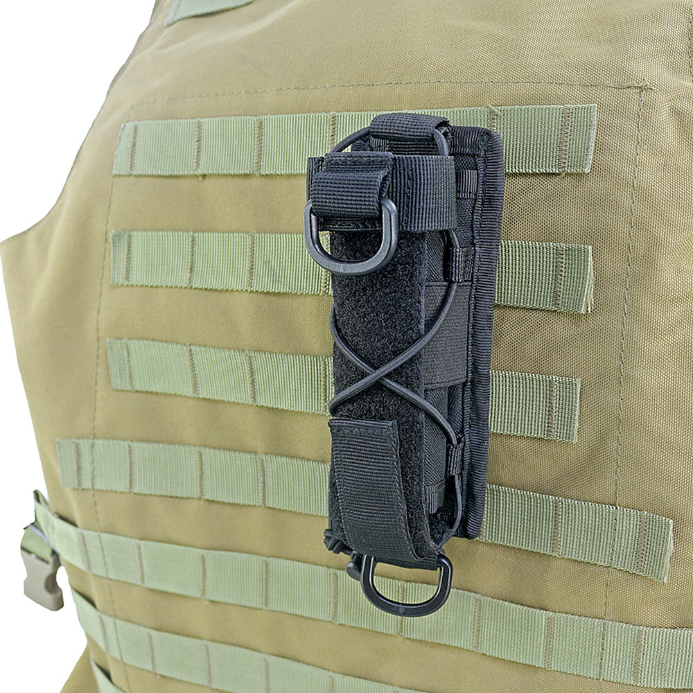 Molle Flashlight Holder with Open-top MOLLE Strap Vertical & Horizontal Carrying