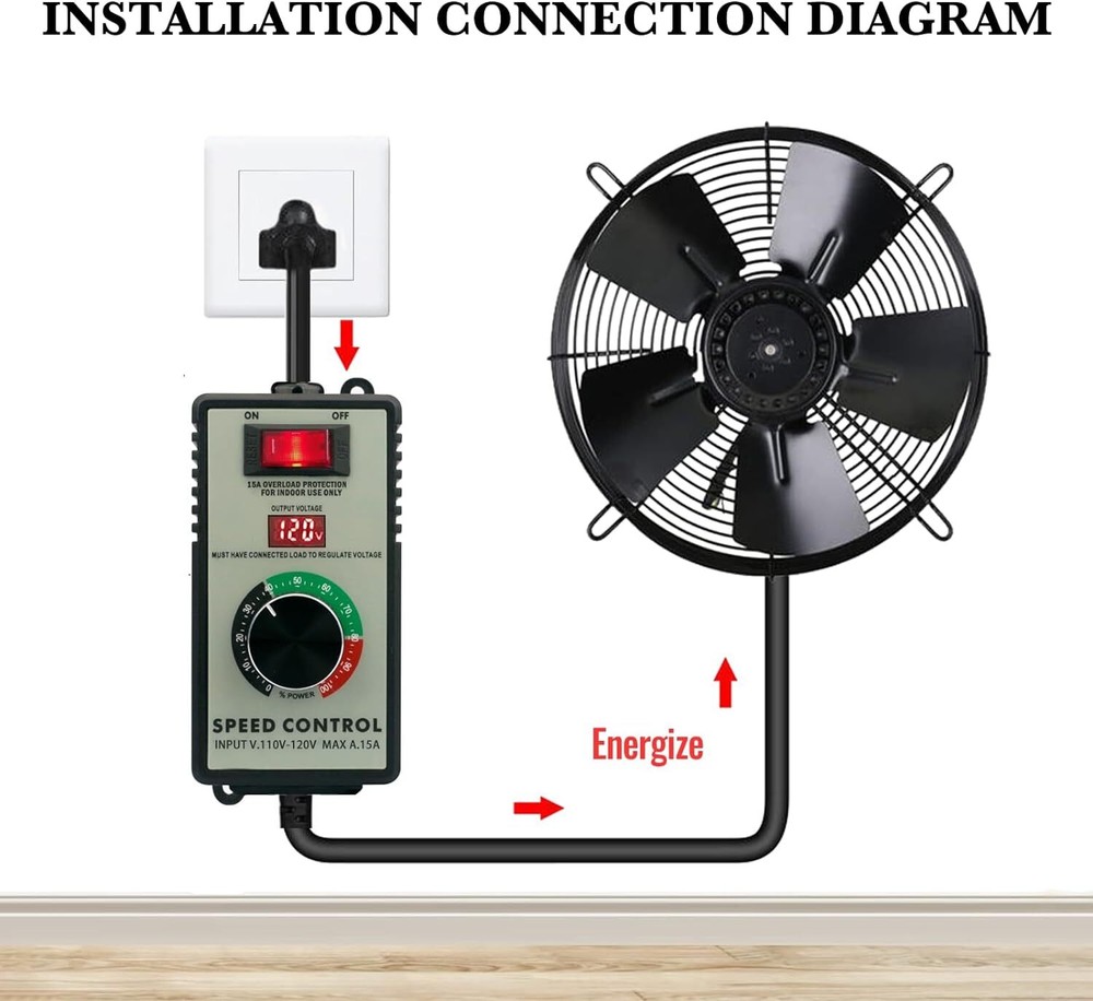 4000W AC Motor Speed Controller 110-120V 15A Voltage Regulator Variable Switch