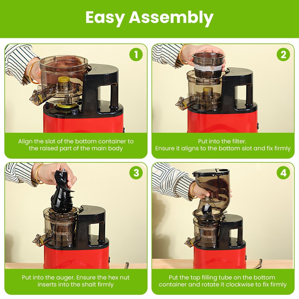300W Cold Press Juicer Machine Slow Masticating Juicer Fruit Vegetable Juicer