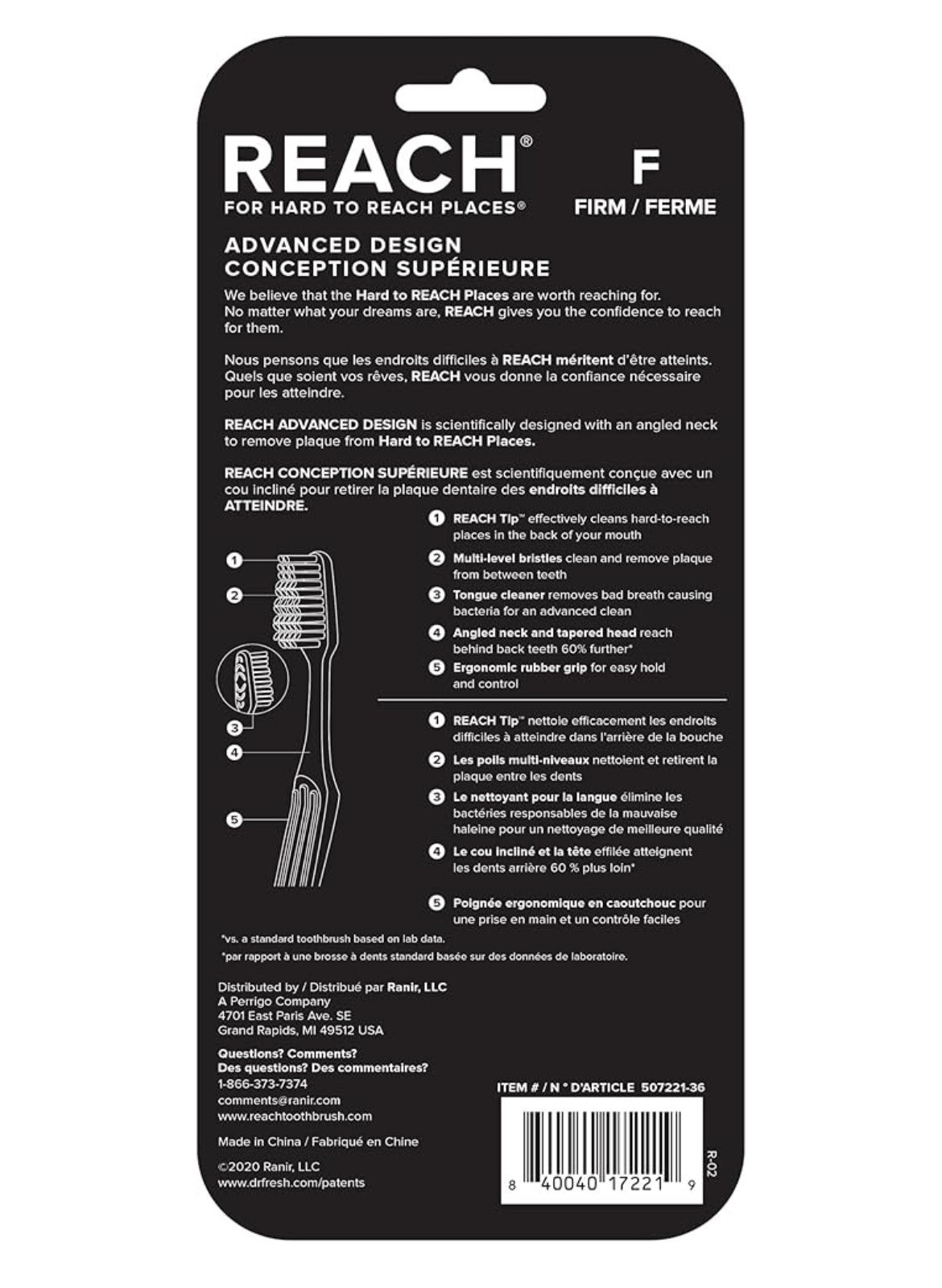 2 Packs - Reach Toothbrush Advanced Design Firm Bristles 7 Count Value Pack