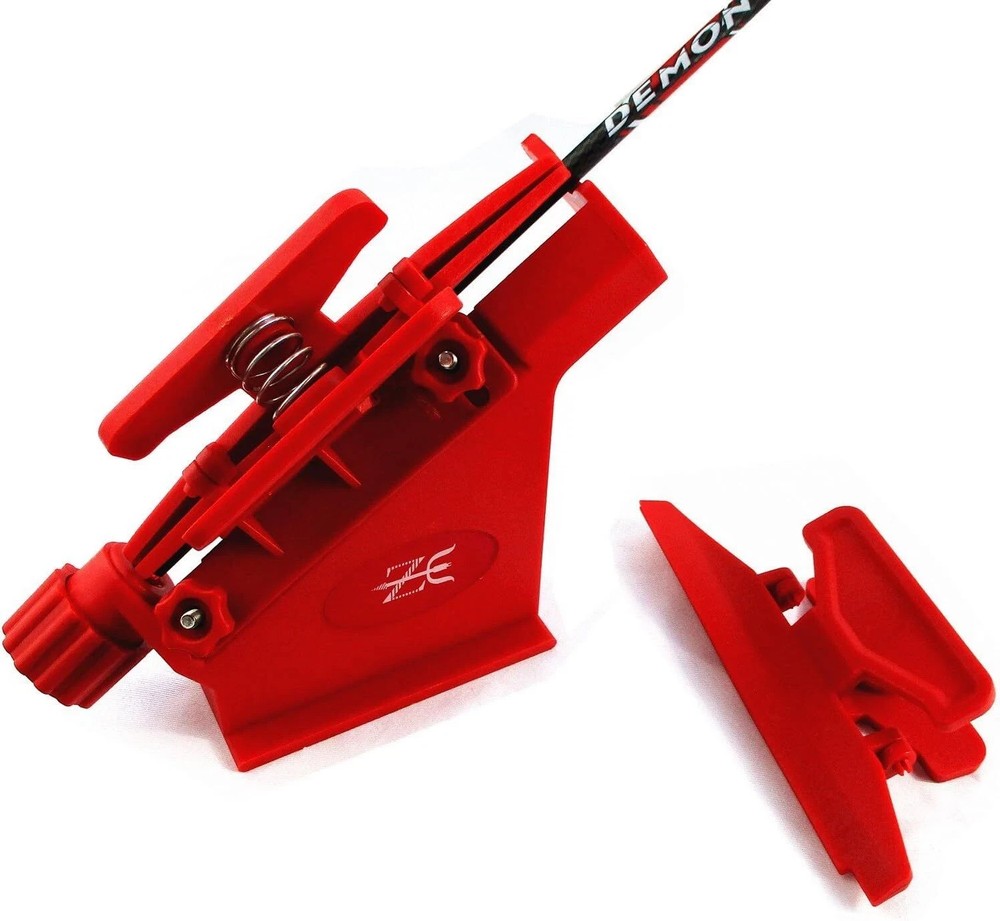 Fletching Jig For Arrows Durable Adjustable Easy Setup 3 Or 4 Vanes Red
