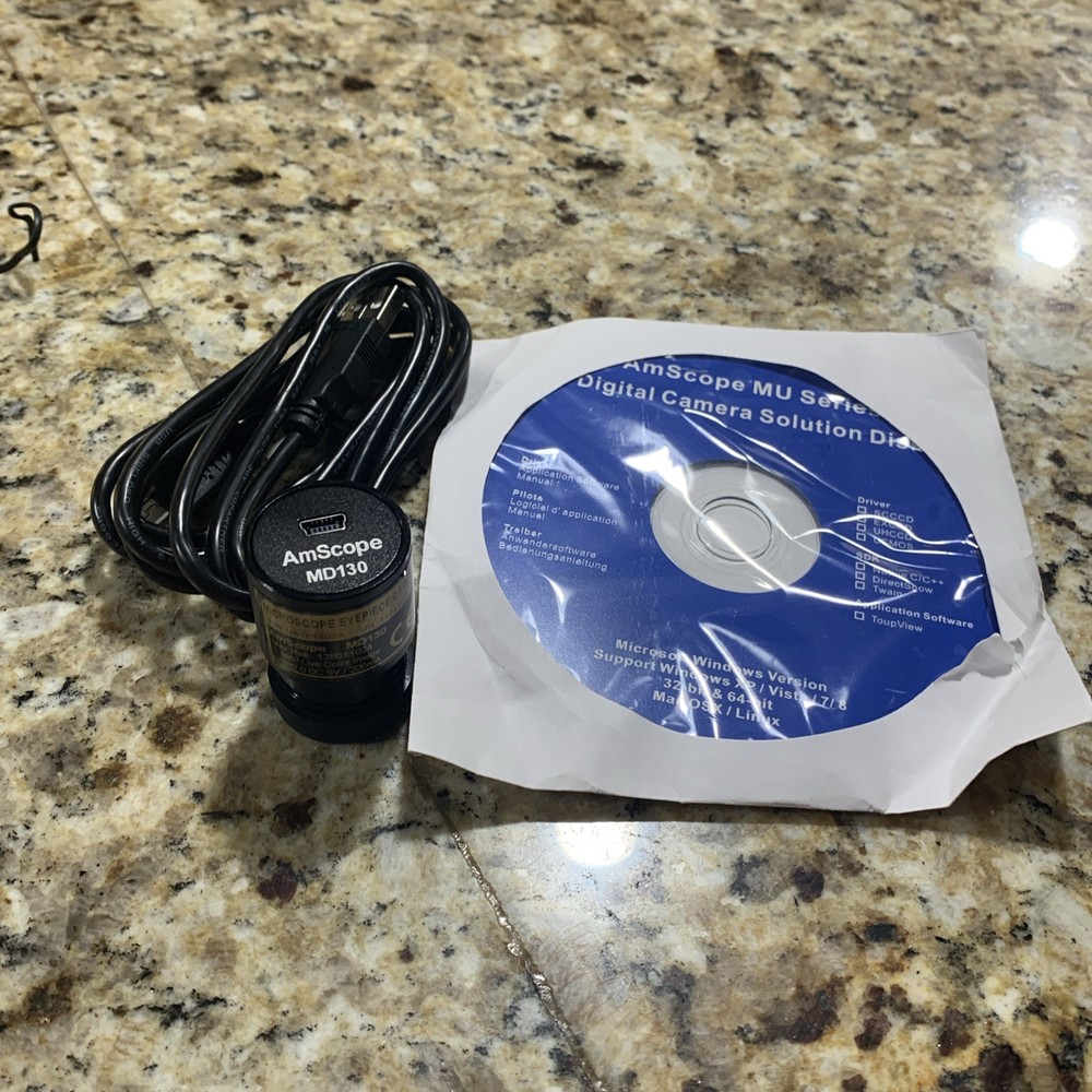 AmScope Microscope Eyepiece Camera MD130 And Charging Cord