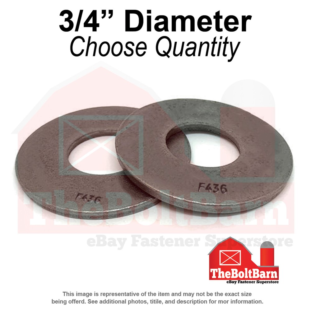 3/4" Hardened F436 Structural Flat Washers Plain (Pick Quantity)