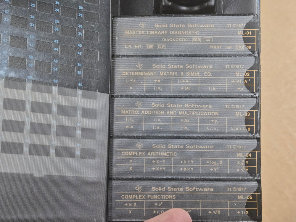 Texas Instruments Master Library Module W/Cards For TI-58/59 Calculator (3)
