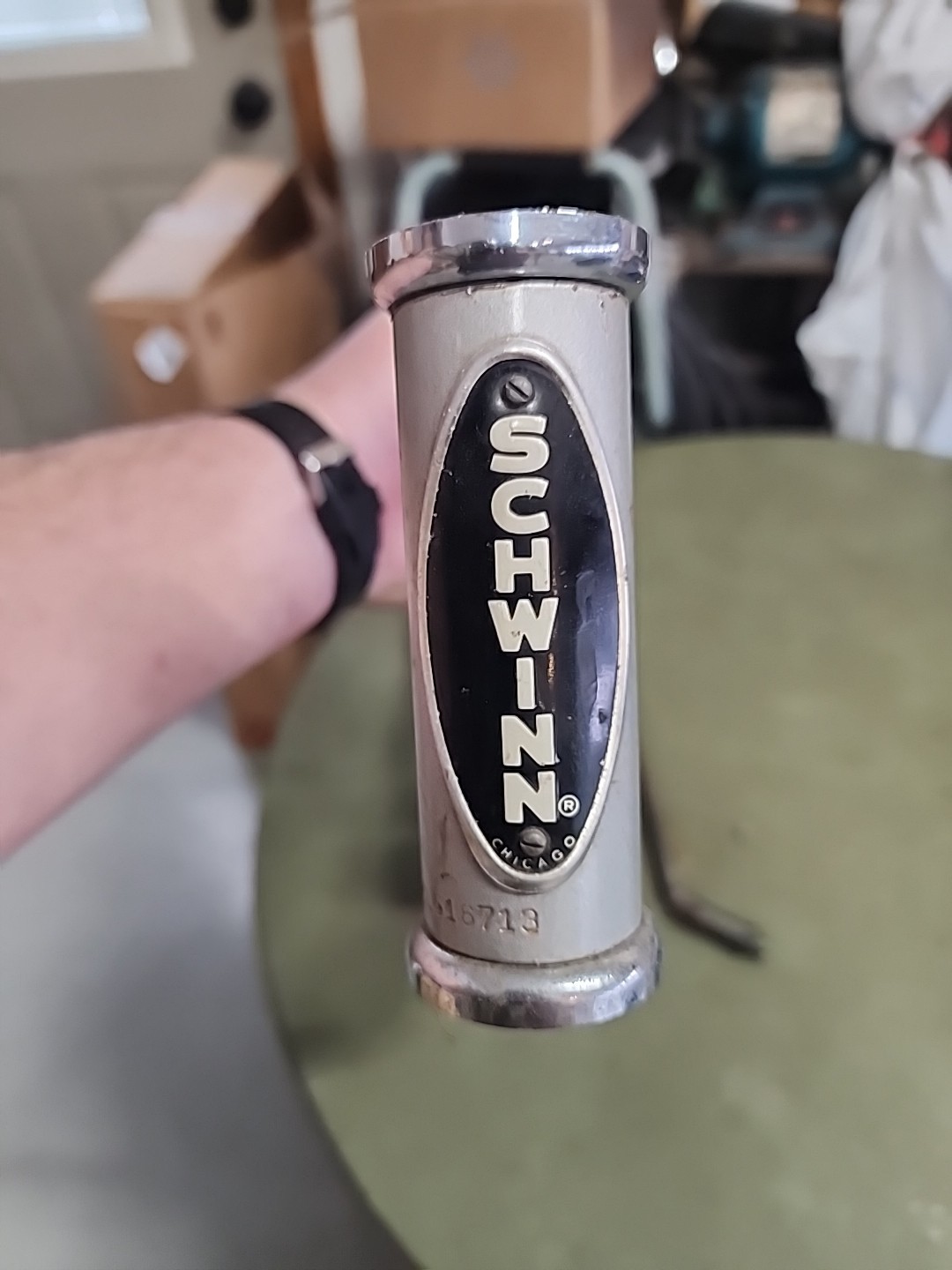 1975 SCHWINN STINGRAY SCRAMBLER BMX 20 INCH SILVER FRAME KICKSTAND HEADBAGE L$$K