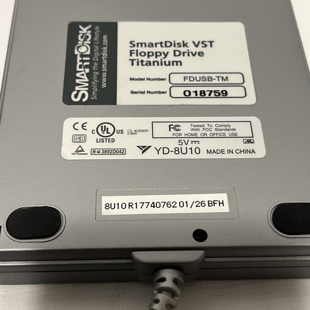 Smartdisk VST FDUSB-TM Titanium 3.5" Floppy Disk Drive USB Powered