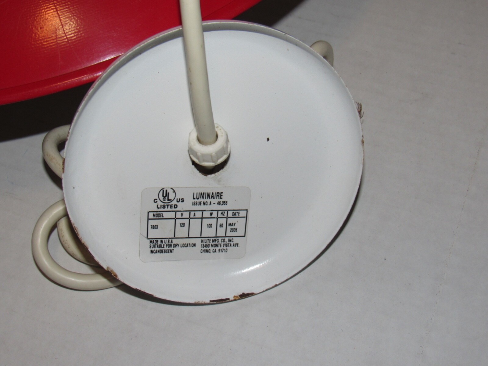 19" Industrial Metal Light Ceiling Lamp Shade Mid Century Barn Fixture RARE USA