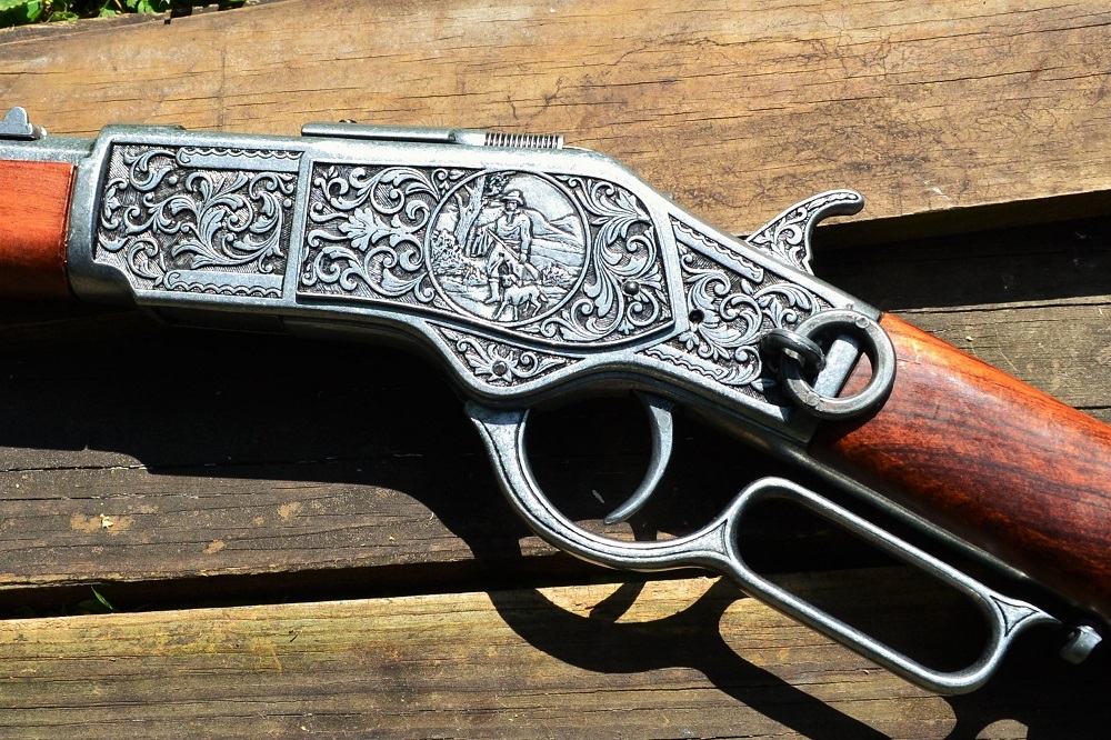 Winchester M1873 Engraved Lever Action Rifle - 1873 - Wild West - Denix Replica
