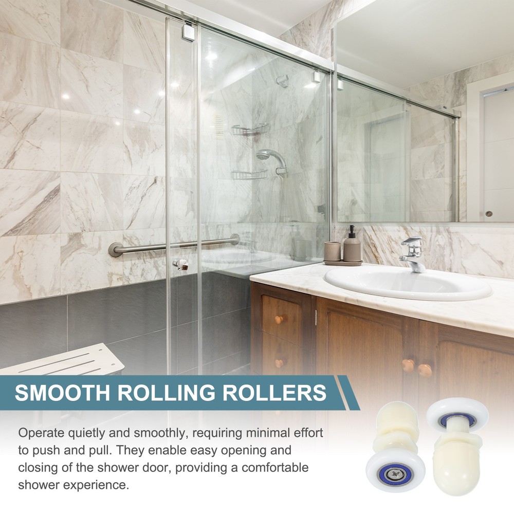 12 Pcs 27mm Shower Door Rollers Wheels Replacement White