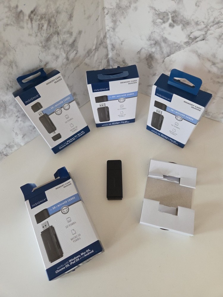 (4) Insignia USB-C USB to SD microSD Memory Card Reader PC MAC  ios Android